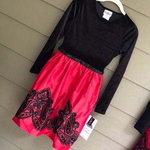 🔴🔴NWT Young Girls Size 14 Satin, Sparkle Dress